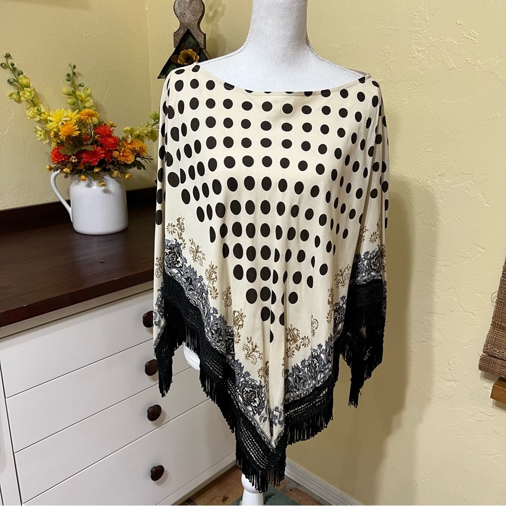Rampage Stylish Pancho with fringe